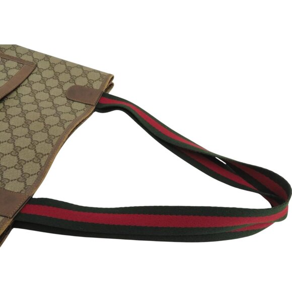 185242BR (L3) Gucci Tote Bag Sherry Line Brown PVC - Picture 6 of 14